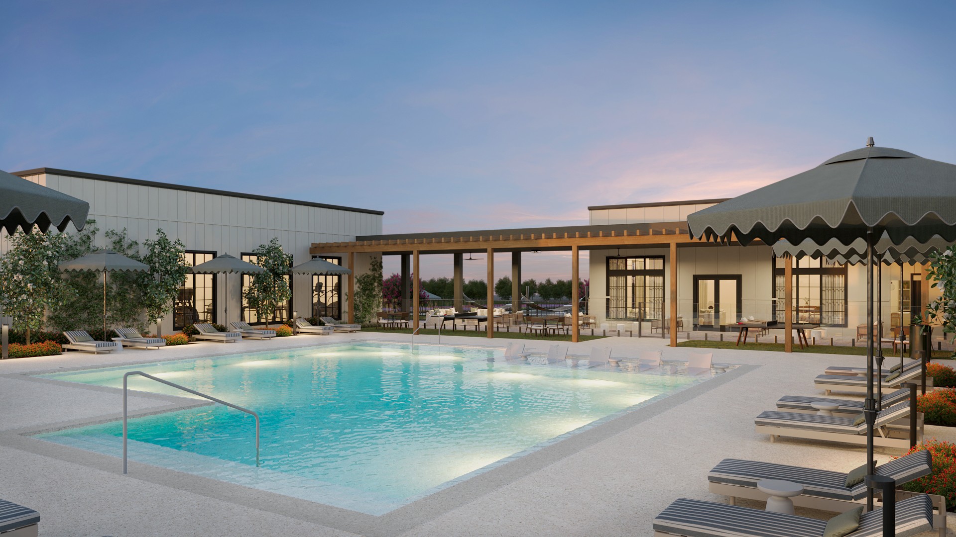 Rendering of the swimming pool at Citizen House Canyon Ranch